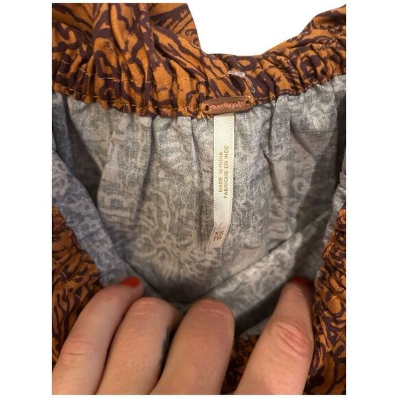 Free People Sophie Printed Off Shoulder Mini Dress Size XS Nvy Blue Boho Beachy - Picture 7 of 14